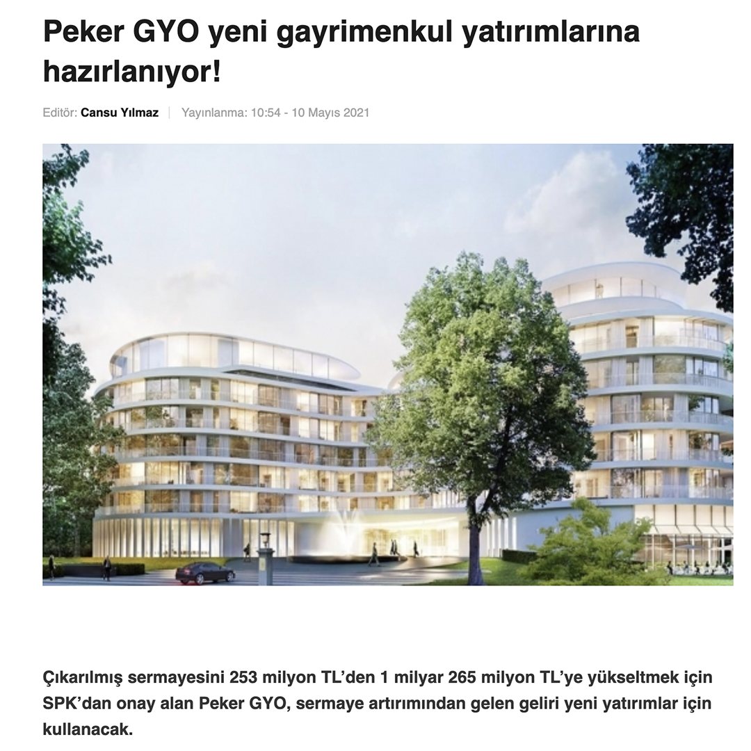 PEKER GYO YENİ GAYRİMENKUL YATIRIMLARINA HAZIRLANIYOR!